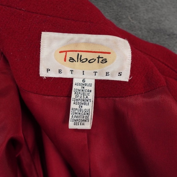 VTG‎ Talbots Wool Toggle Duffel Coat Womens 6 Red Petite Removable Hood Gorpcore - Picture 5 of 16